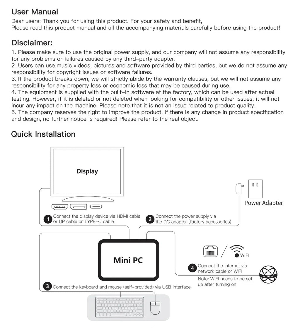 2026 Mini PC Intel Core i9 8950HK Windows 11 UHD Graphics 16GB LPDDR4 1TB 2TB M.2 SSD WiFi 6 BT5.2 Desktop PC Office Computer
