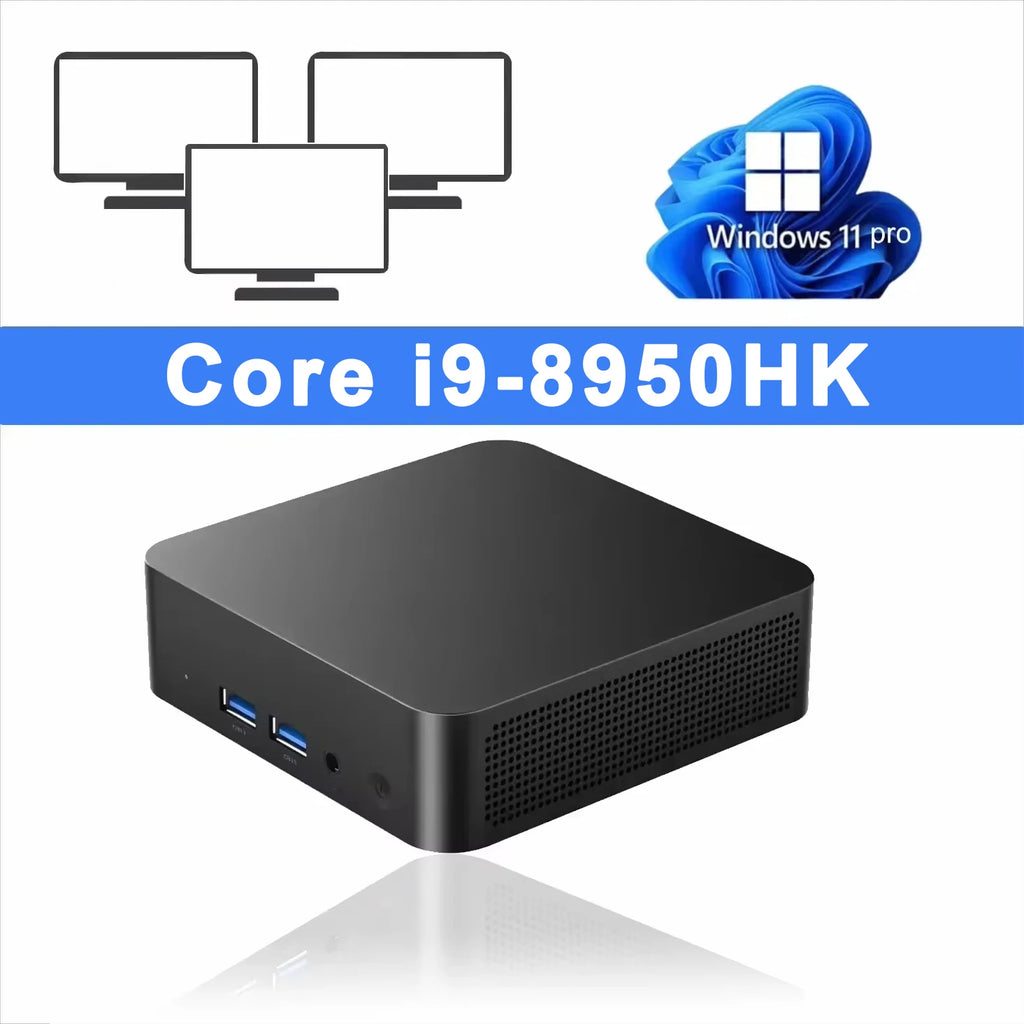 2026 Mini PC Intel Core i9 8950HK Windows 11 UHD Graphics 16GB LPDDR4 1TB 2TB M.2 SSD WiFi 6 BT5.2 Desktop PC Office Computer
