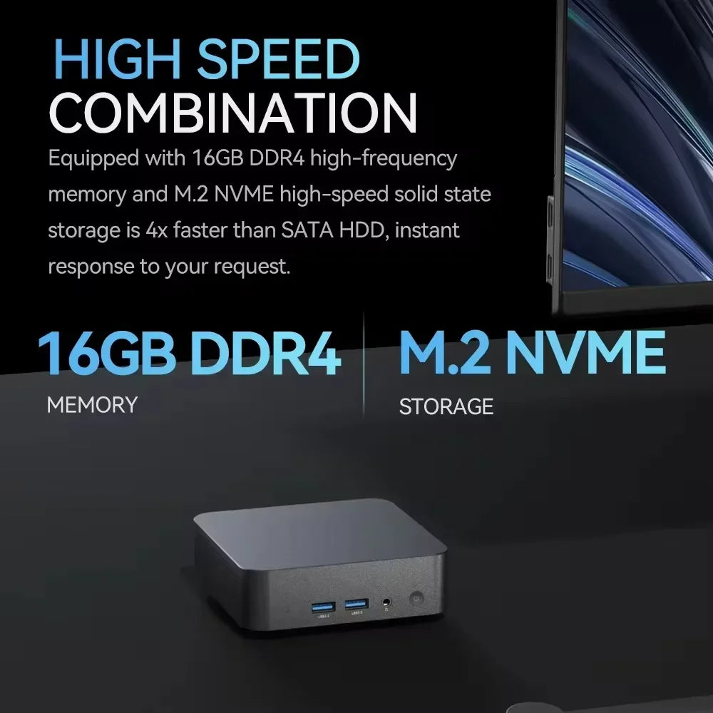 2026 Mini PC Intel Core i9 8950HK Windows 11 UHD Graphics 16GB LPDDR4 1TB 2TB M.2 SSD WiFi 6 BT5.2 Desktop PC Office Computer